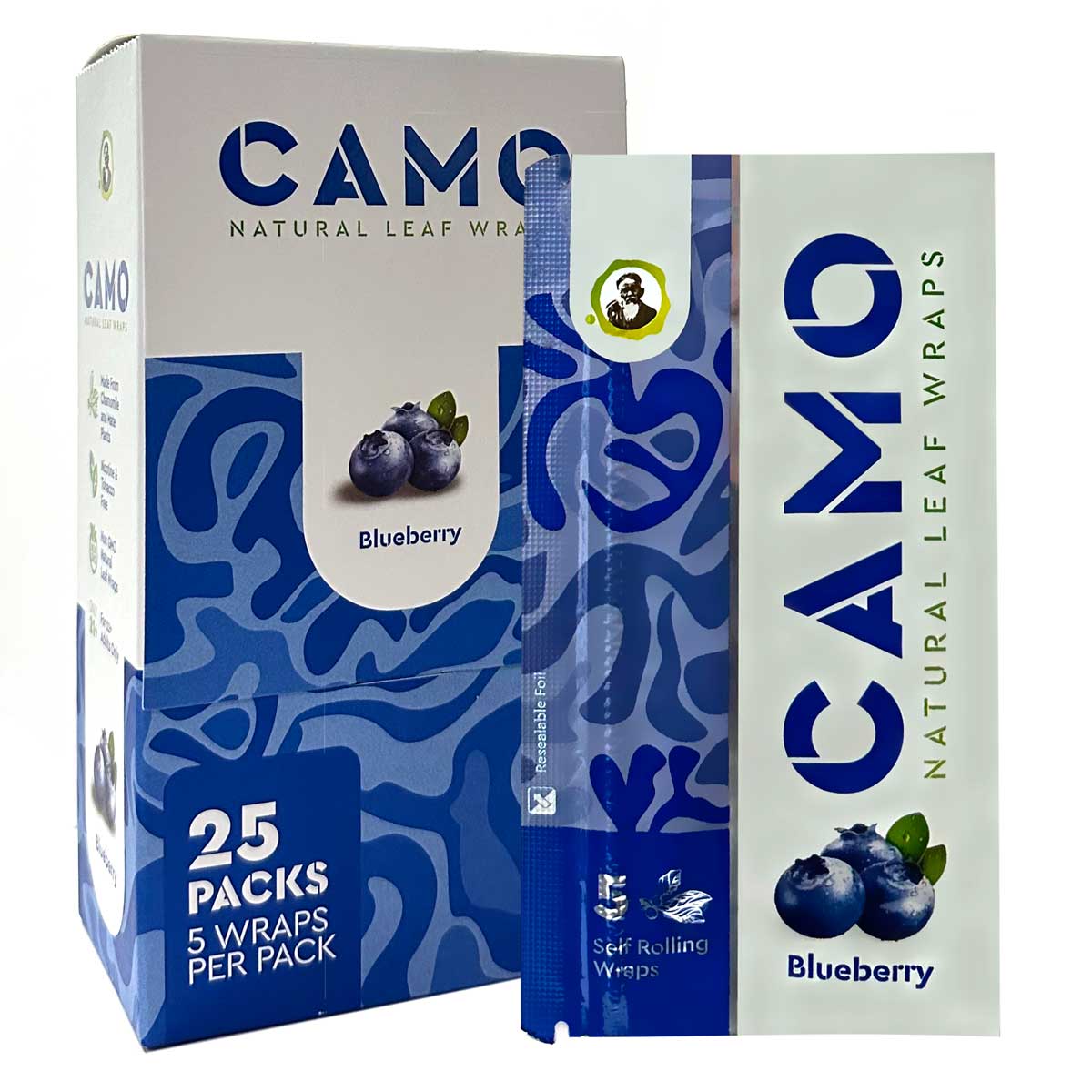 Blueberry Camo Natural Leaf Wraps - HQD Tech Store