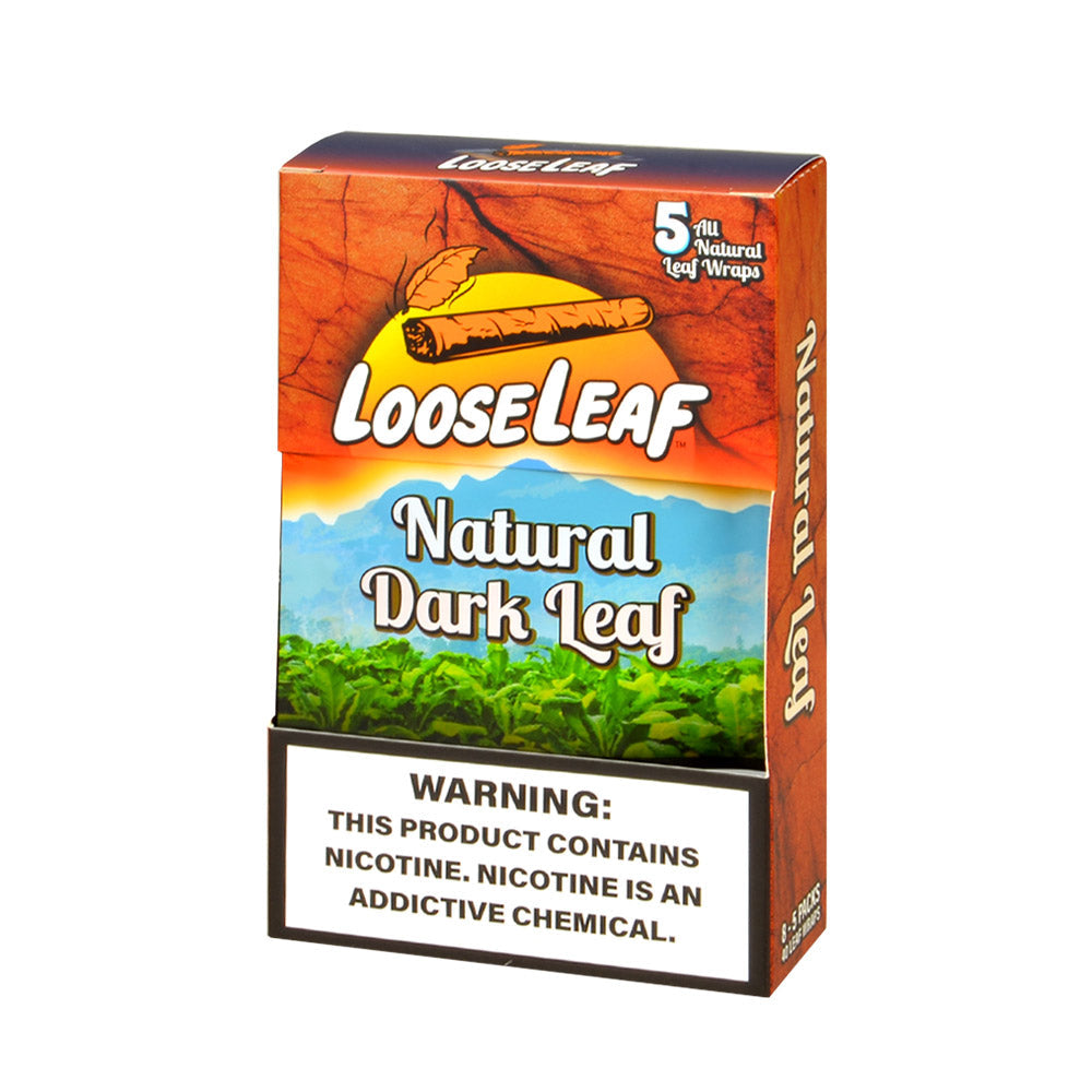 Loose Leaf Natural Dark wraps, 8 packs of 5