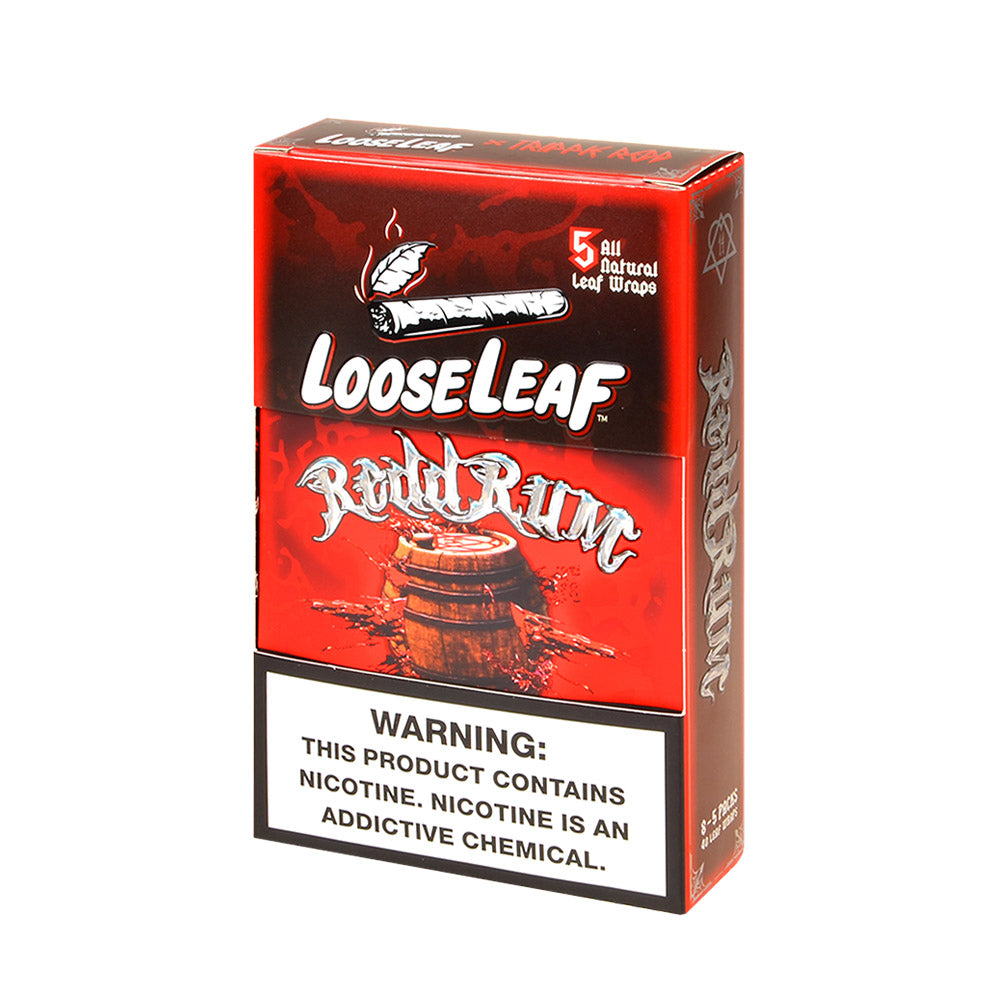 Loose Leaf Redd Rum wraps, 8 packs of 5