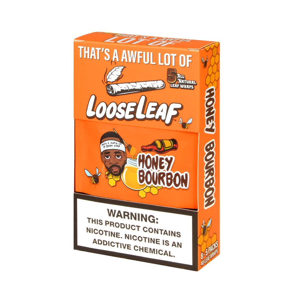 Loose Leaf Honey Bourbon wraps, 8 packs of 5