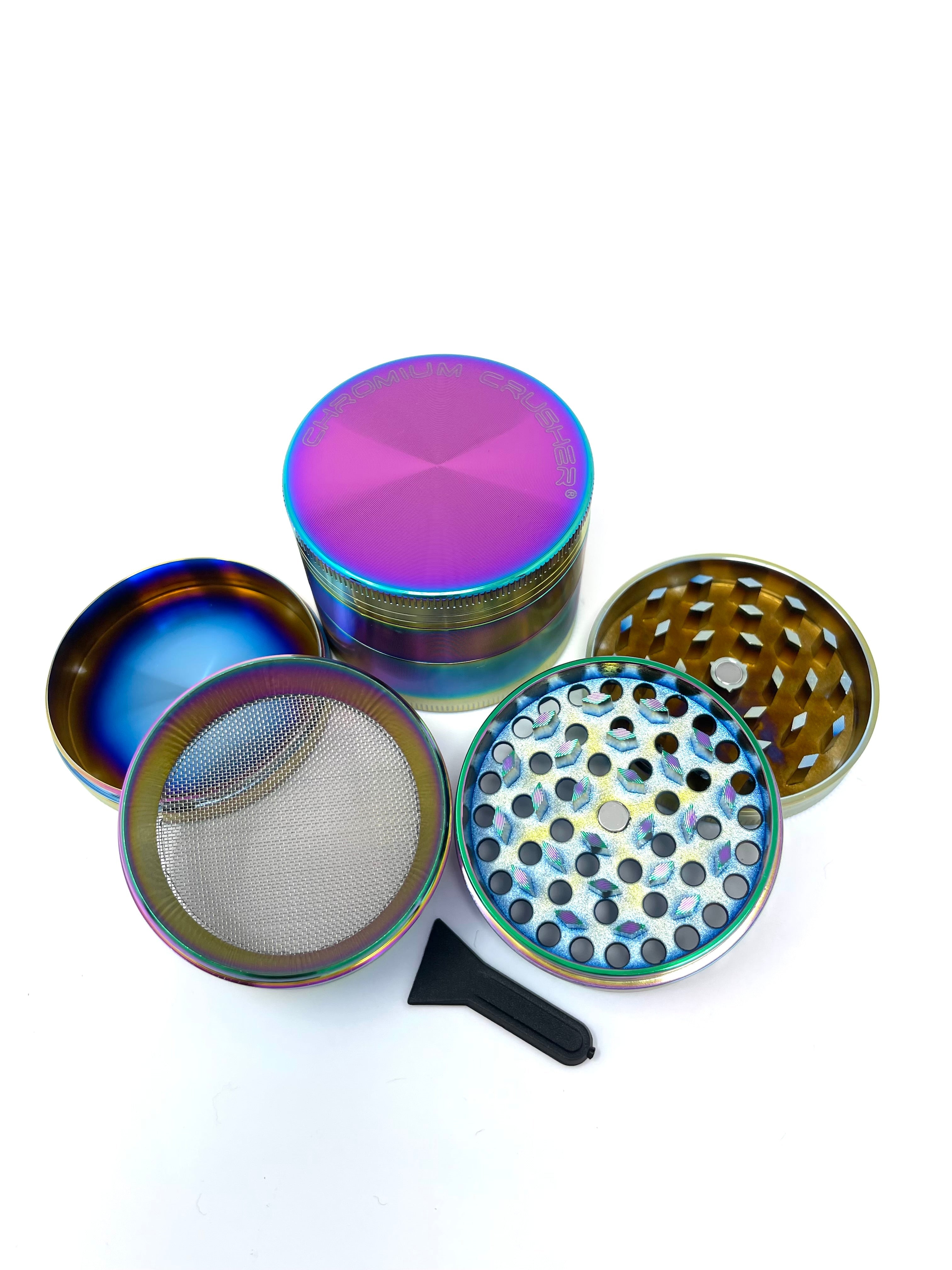 2.3" Chromium Crusher Rainbow 4 piece Grinder