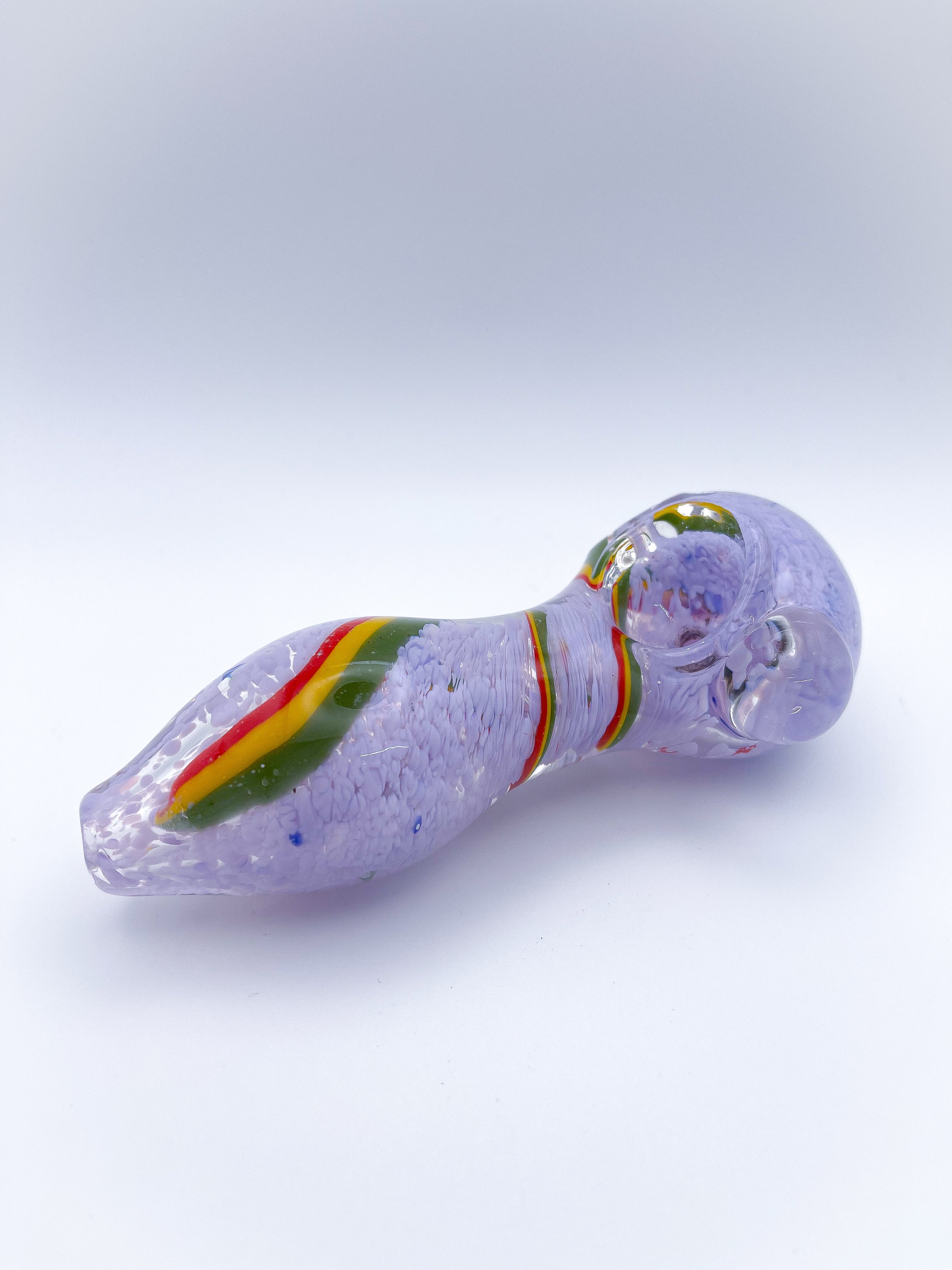 4'' Purple Rasta Glass Hand Pipe - HQD Tech Store