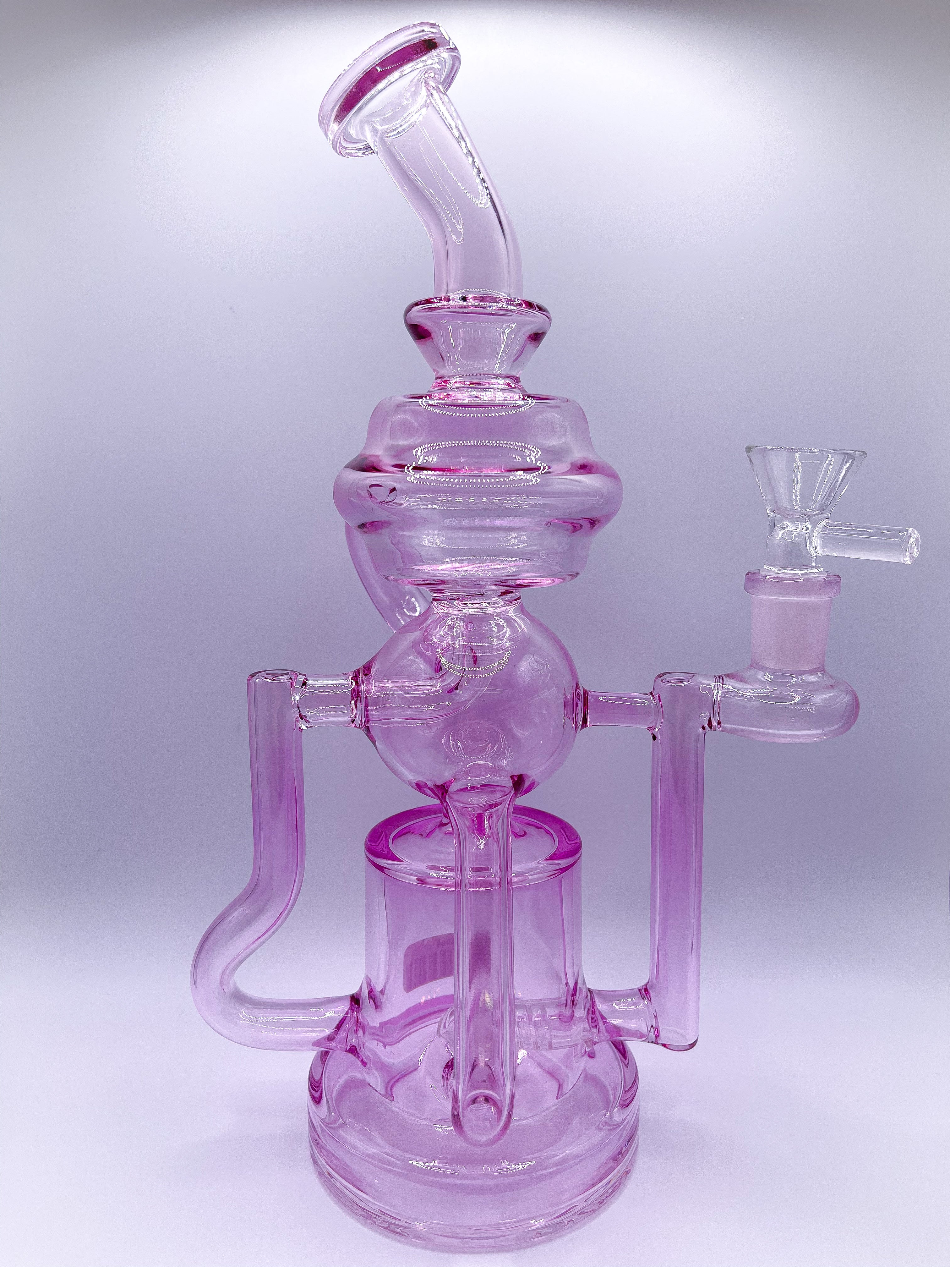 5" Light Jelly Pink Recycler Bong - HQD Tech Store