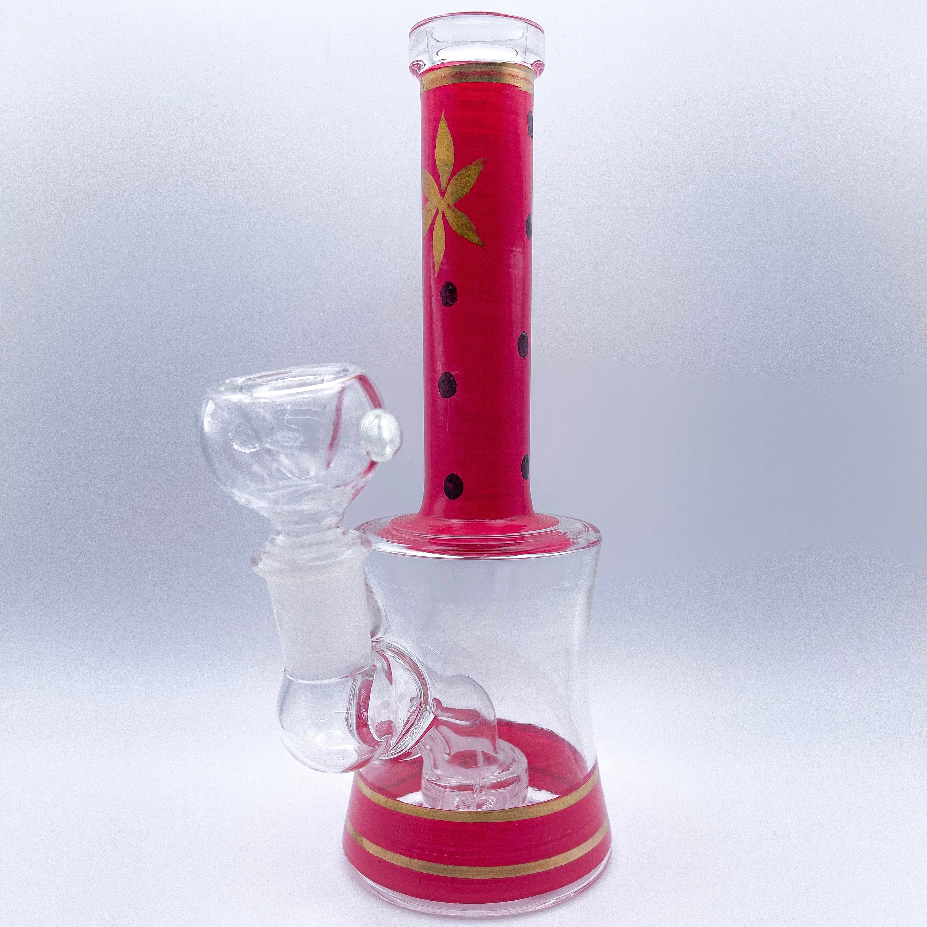 small pink with black dots bong - HQD Tech Store