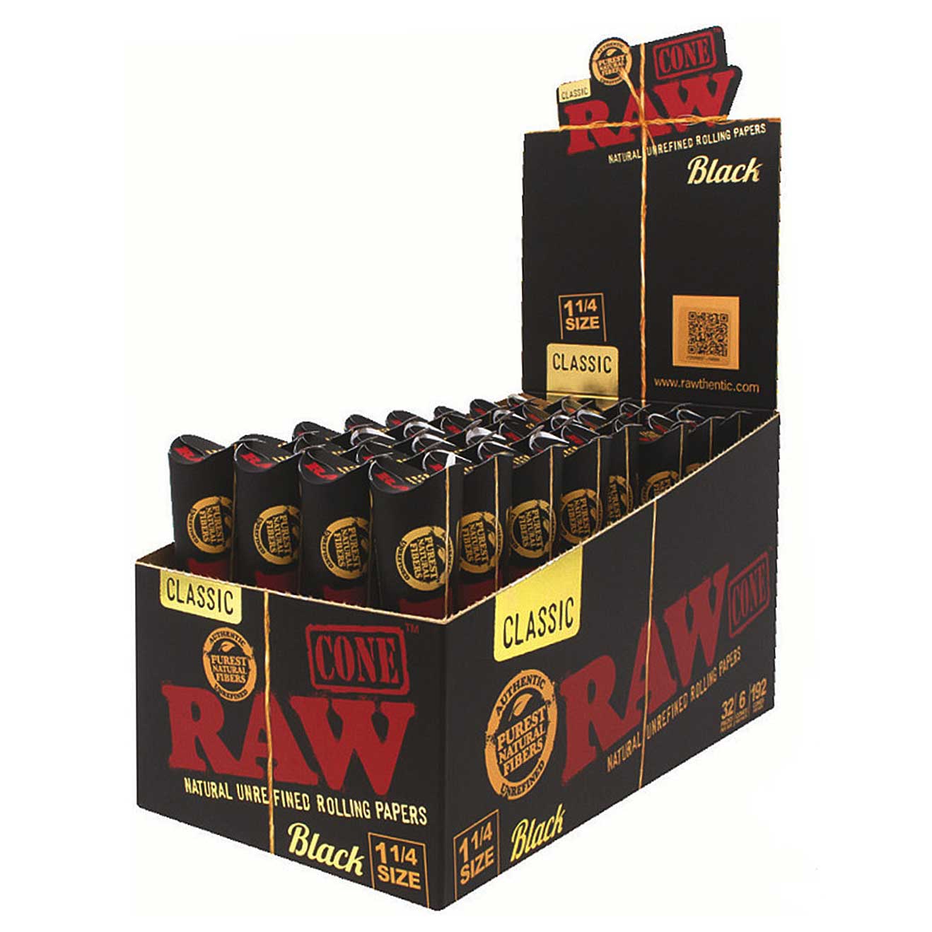 RAW Black Pre-Rolled Cones 1 1/4 - HQD Tech Store