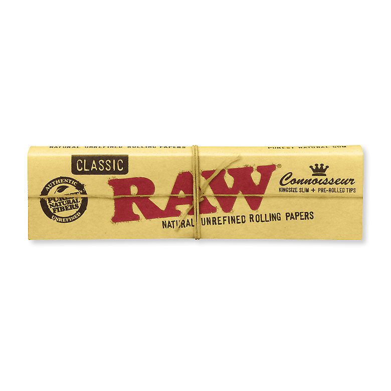 RAW Classic Connoisseur King Size Slim Rolling Papers + Tips - HQD Tech Store