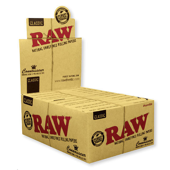 RAW Classic Connoisseur King Size Slim Rolling Papers + Tips - HQD Tech Store