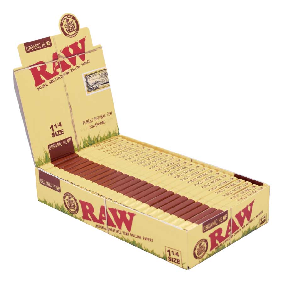 RAW Organic Hemp Rolling Papers  1-1/4″ - HQD Tech Store