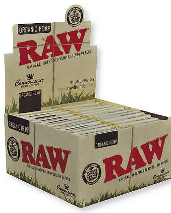 RAW Organic Hemp Connoisseur King Size Slim Rolling Papers - HQD Tech Store