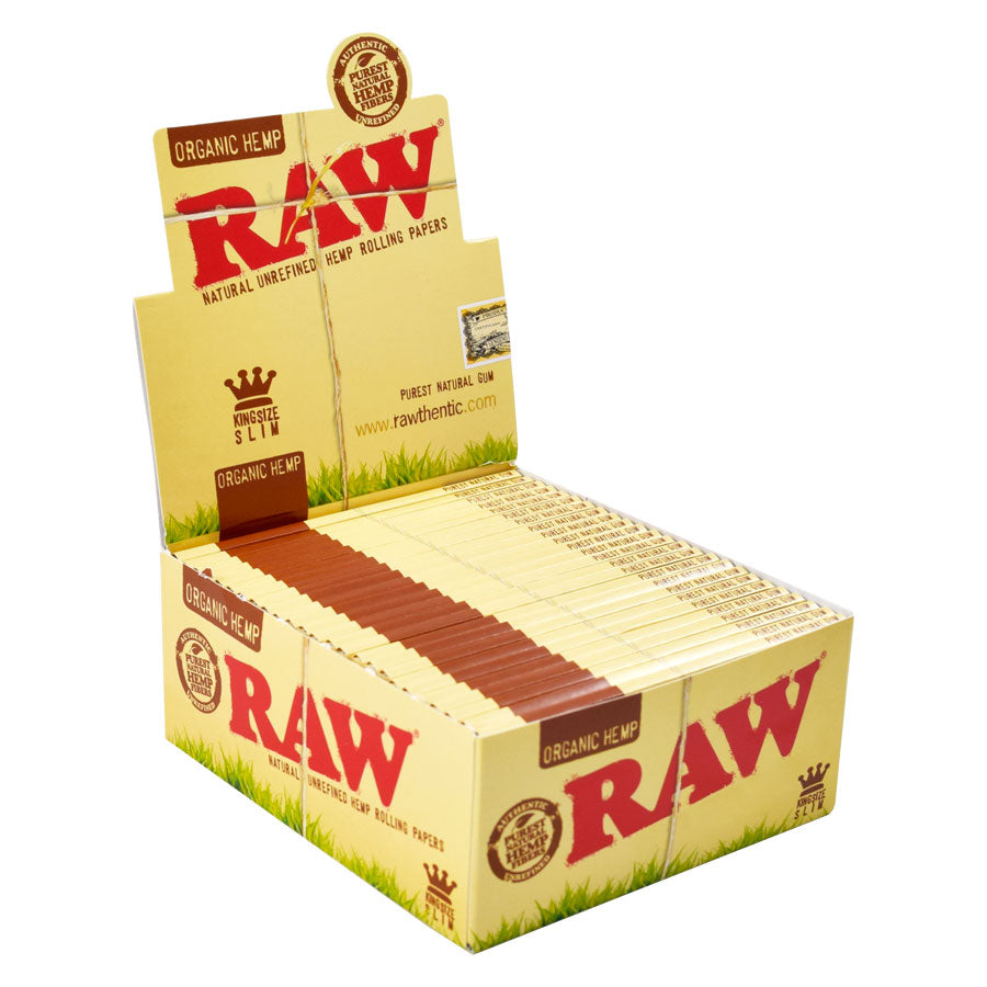 RAW Organic Hemp Rolling Papers King Size Slim - HQD Tech Store