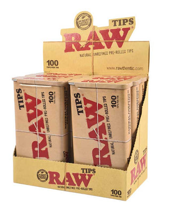 RAW Pre Rolled Tips 100ct Tin - HQD Tech Store