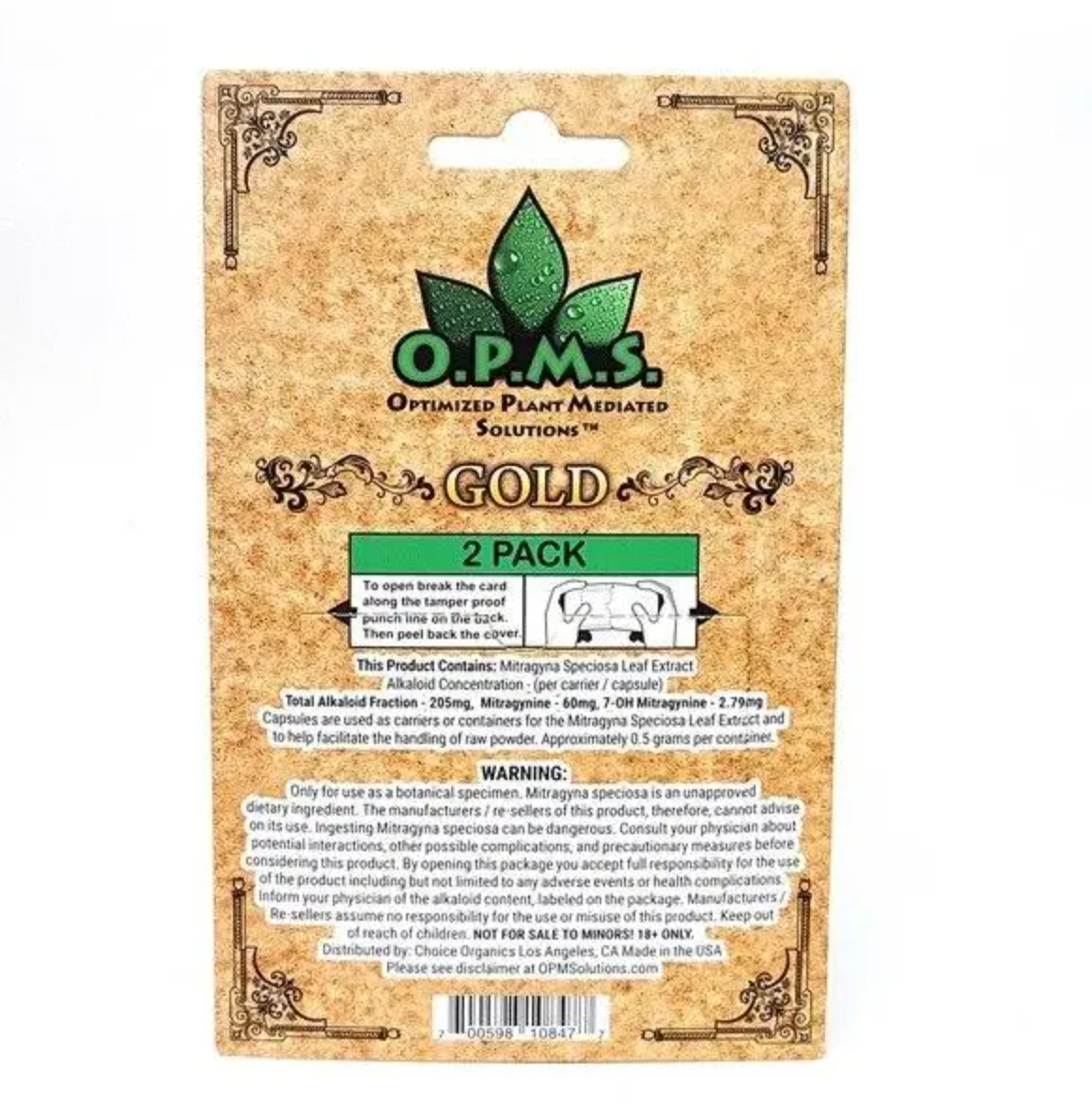 OPMS Gold Kratom Extract Capsules