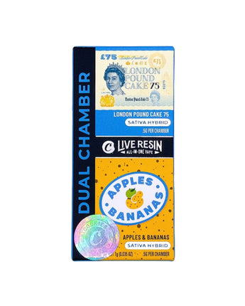 London Pound Cake 75 & Apples & Bananas Cookies Live Resin Dual Chamber Vape (1g) - HQD Tech Store