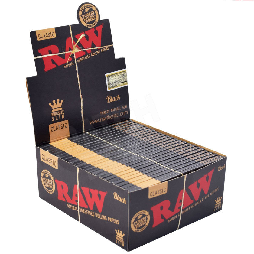 RAW Black Rolling Papers King Size Slim - HQD Tech Store