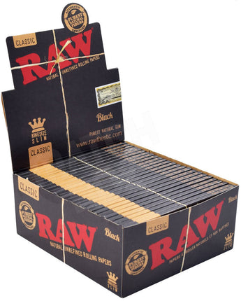 RAW Black Rolling Papers King Size Slim - HQD Tech Store