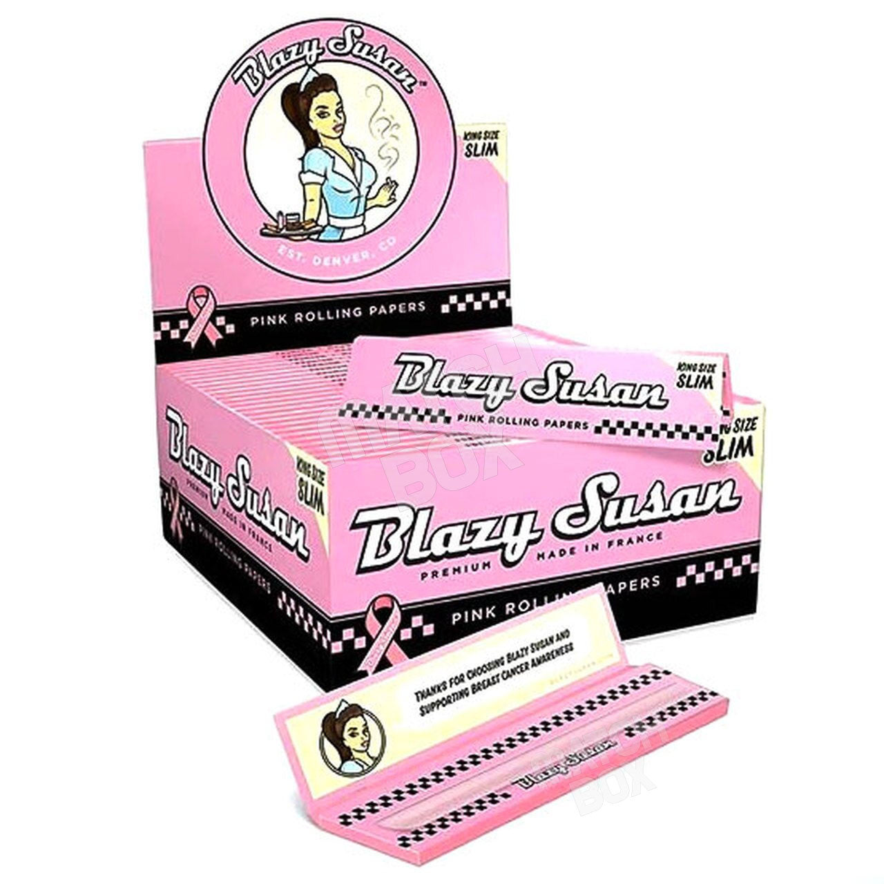 Blazy Susan Pink King Size Slim Rolling Papers - HQD Tech Store