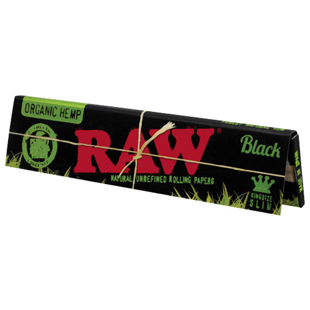 RAW Black Organic Hemp King Size Slim Rolling Papers - HQD Tech Store